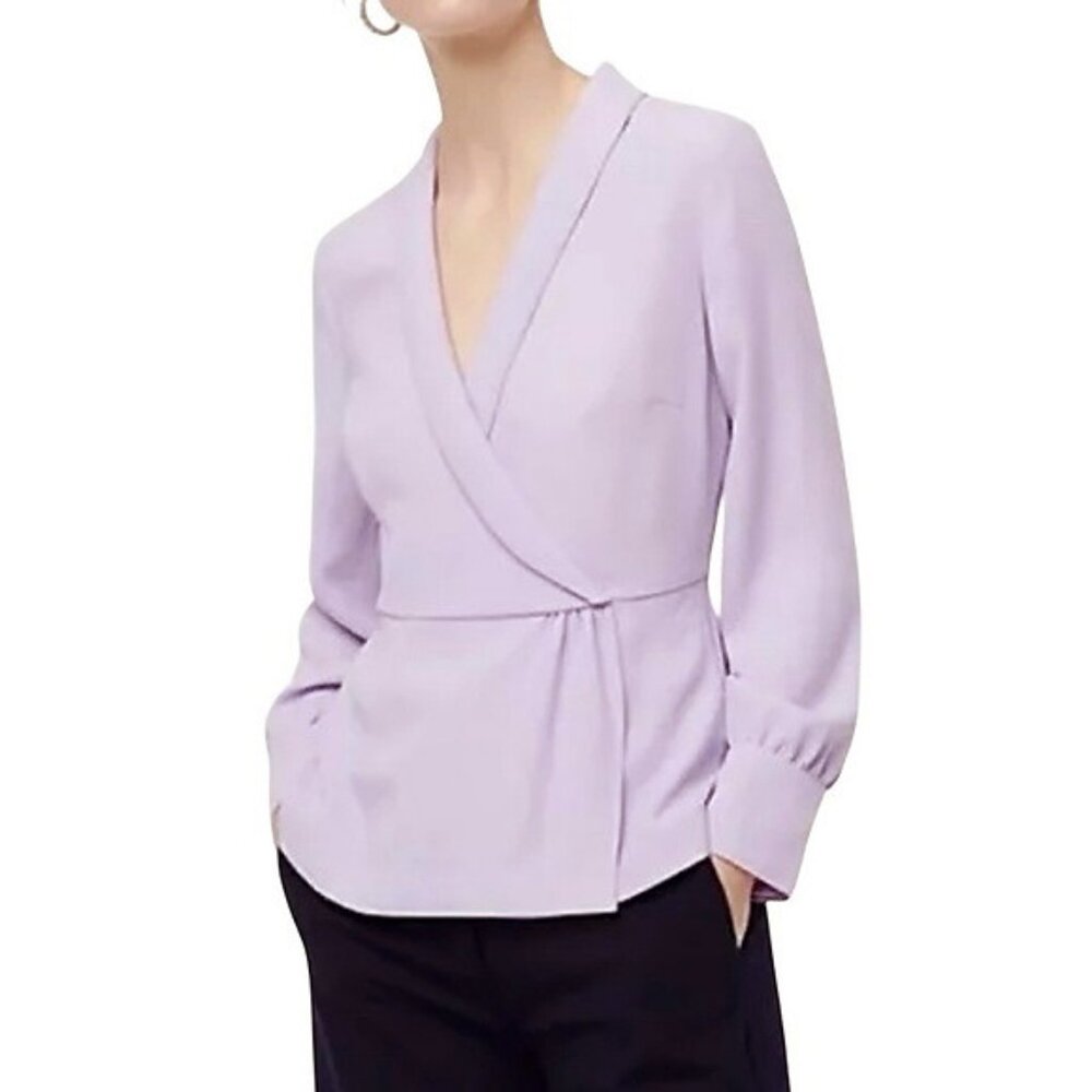 EUC J.Crew Faux Wrap Blouse Lavender 4, Small
